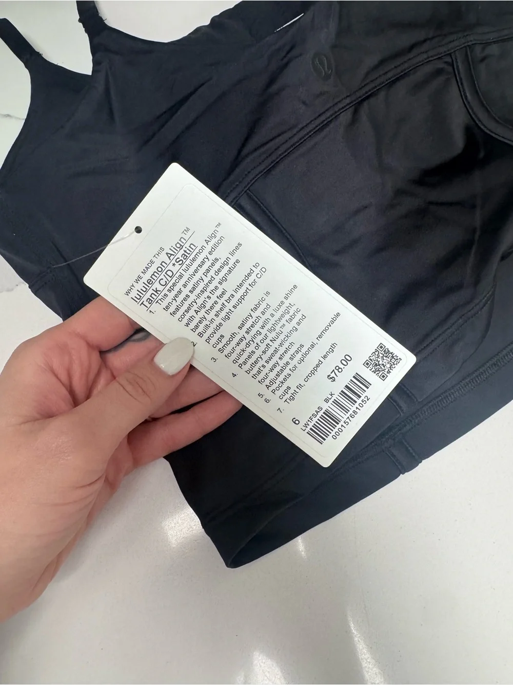 lululemon athletica Black Longline Bralette Cami